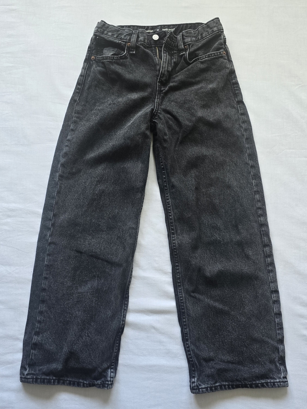 Old Navy Black Washed Super Baggy Kids Jeans